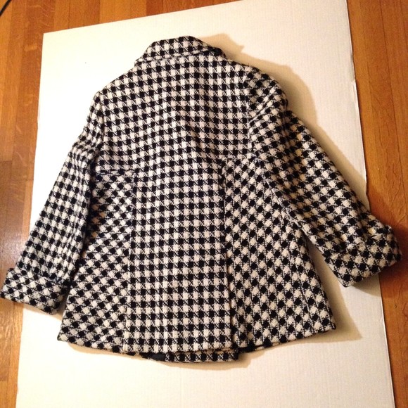 Wool Blend Blazer Jacket Women 1X Black White Check Tweed Belt Career Mackintosh - Picture 9 of 14